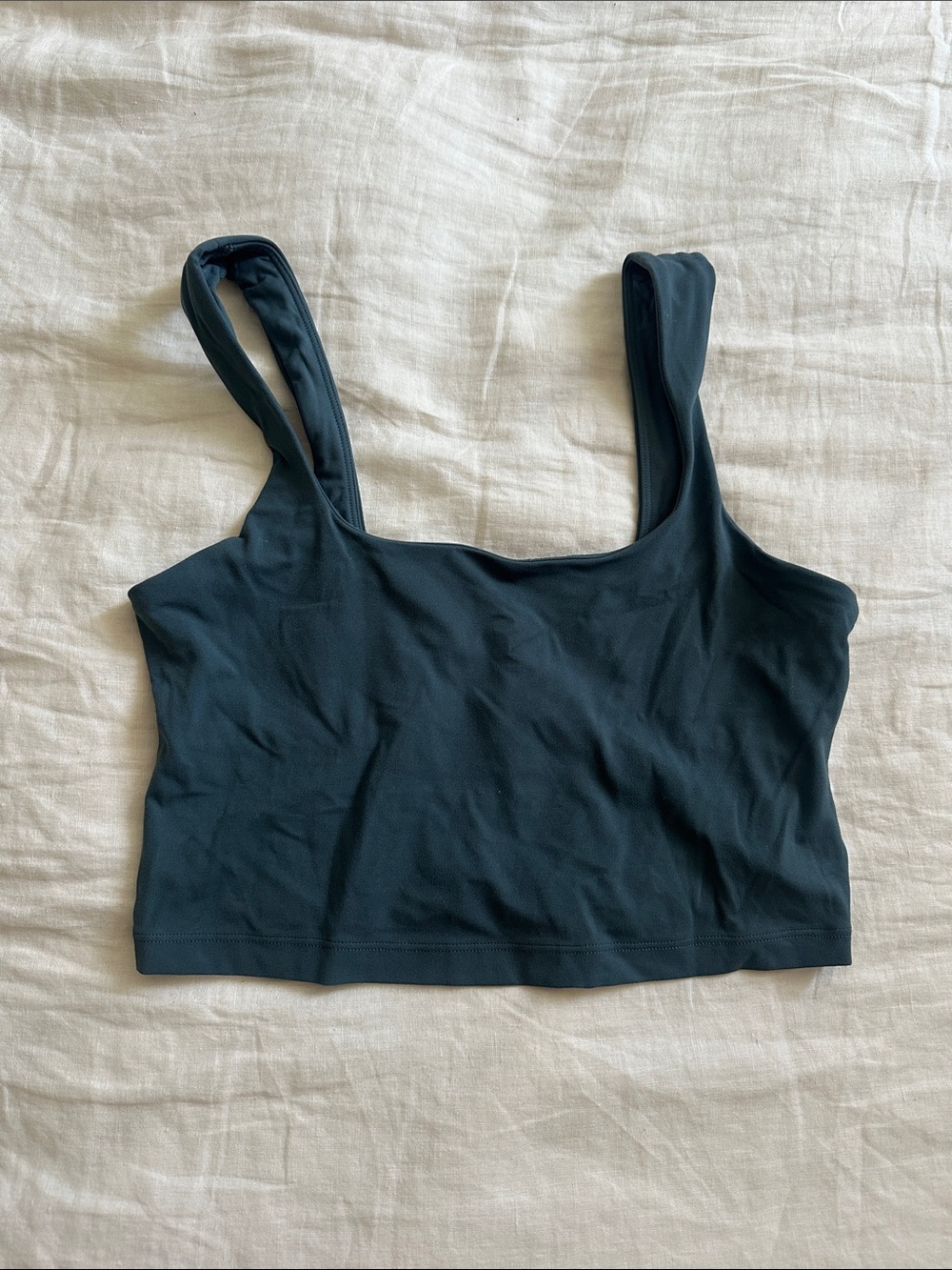 Athleta Square Neck Teal Pilates Top